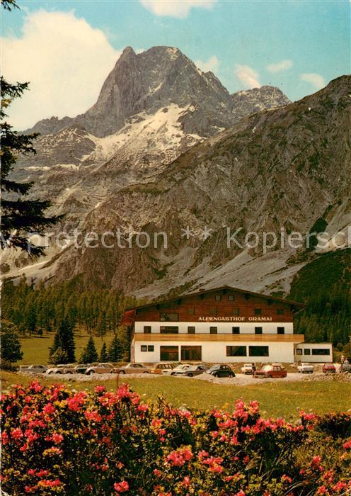 Tirol Region Alpengasthof Gramai mit Lamsenspitze und Karwendelgebirge