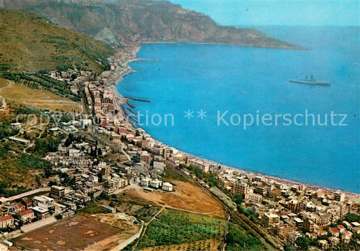 Taormina Sizilien Vue panoramique aerienne de la cote