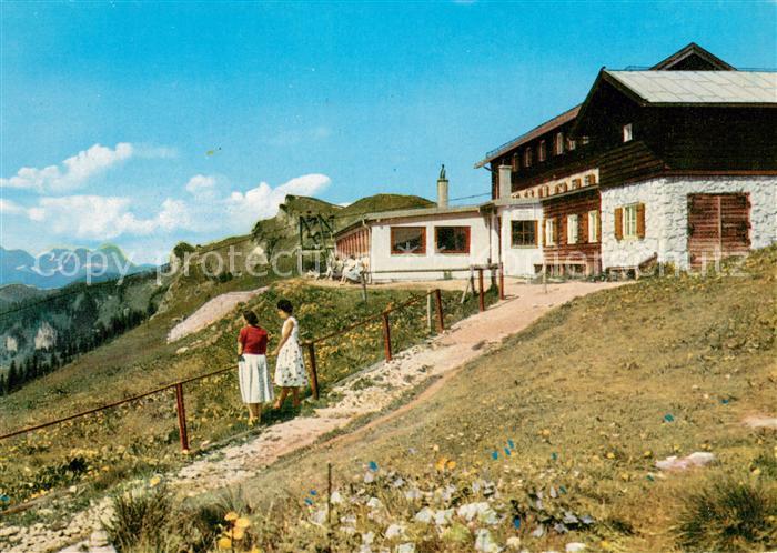 Brauneck-Gipfelhaus mit Zugspitzblick