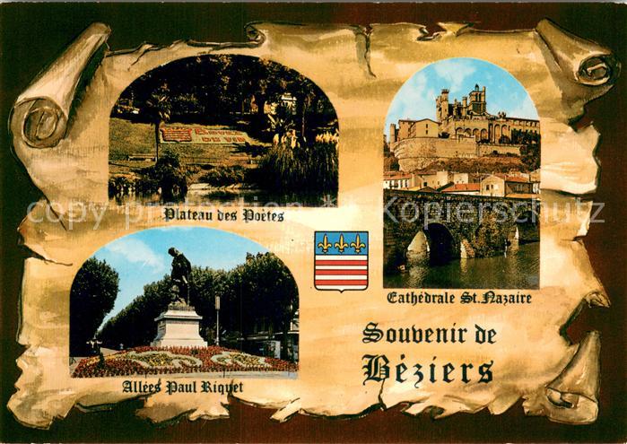 Beziers Plateau des Poetes Allees Paul Riquet Cathedrale St Nazaire