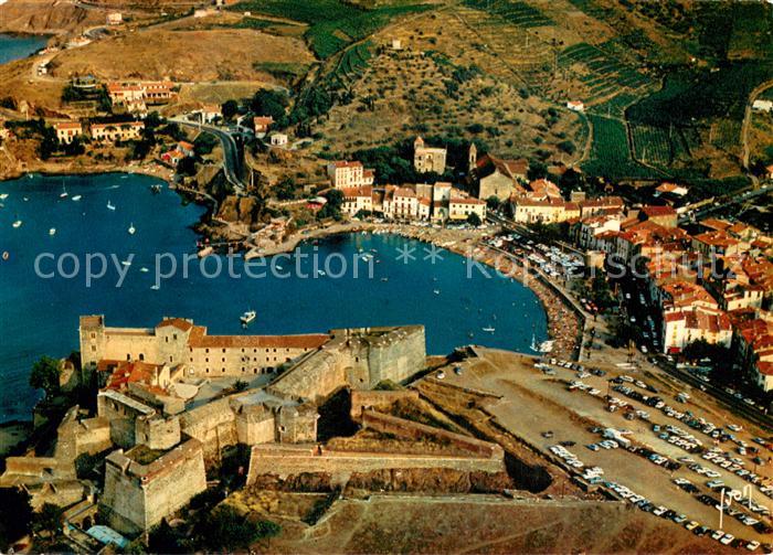 Collioure Crepuscule sur le Chateau des Templiers Vue aerienne