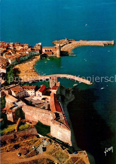 Collioure Le Chateau le nouveau Port et l’Eglise Fliegeraufnahme