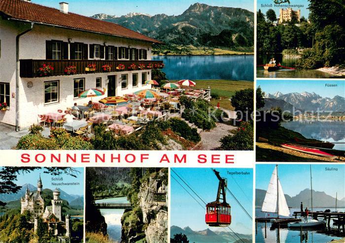 Osterreinen Forggensee Hotel Restaurant Sonnenhof am See Schloss Hohenschwangau