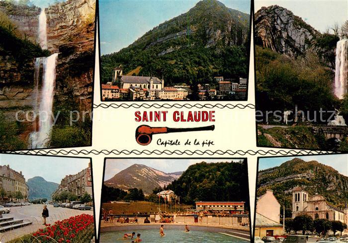 Saint-Claude Jura Teilansichten Kirche Freibad Wasserfall