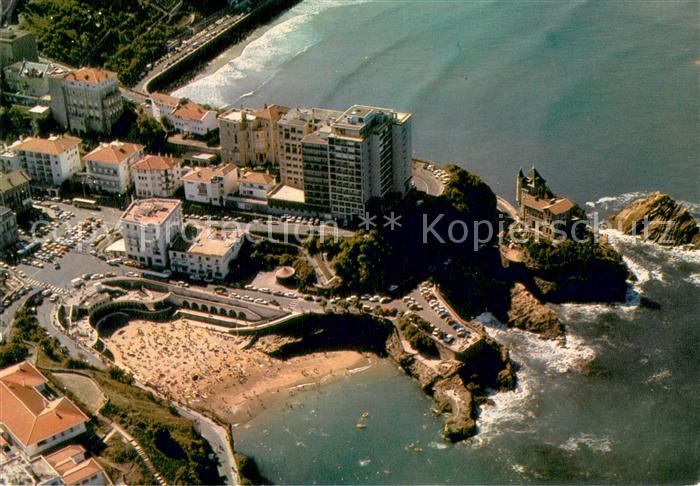 Biarritz Pyrenees Atlantiques Vue aérienne de l'anse rocheuse du port vieux