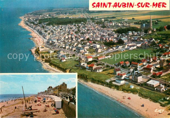 Saint-Aubin-sur-Mer Calvados La plage vue aérienne