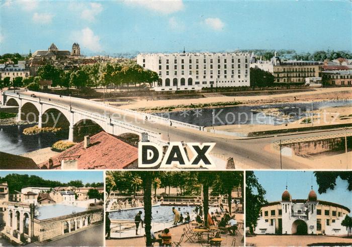 Dax Landes Vue Generale et l'Adour Fontaine d eau chaude Piscine des Bignots Les