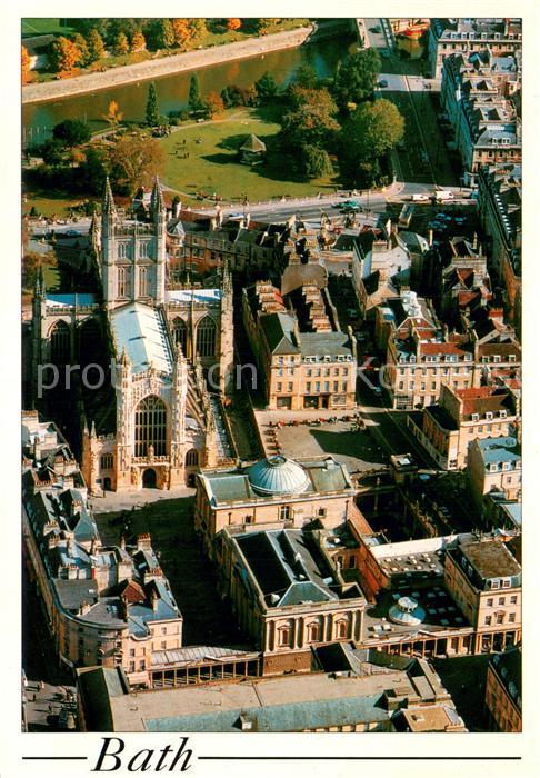 Bath Aerial view of the Roman Baths Pump Room and Abbey aerial view
