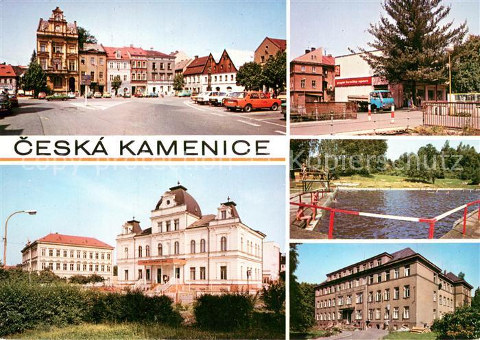 Ceska Kamenice Namesti Miru Prodjna DZ Dum kultury ROH Koupaliste Nemocnic