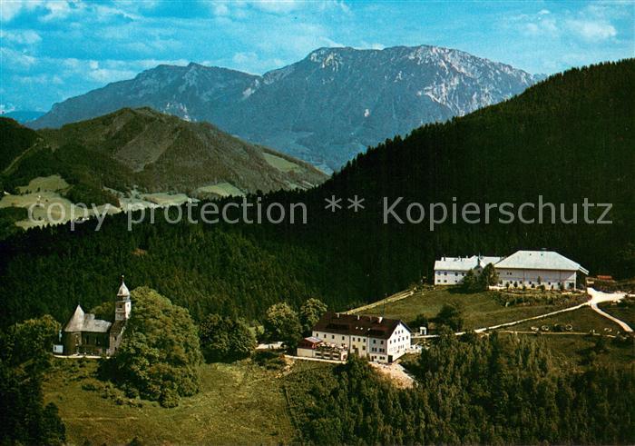 Maria Eck Wallfahrtsort mit Rauschberg Chiemgauer Alpen Fliegeraufnahme