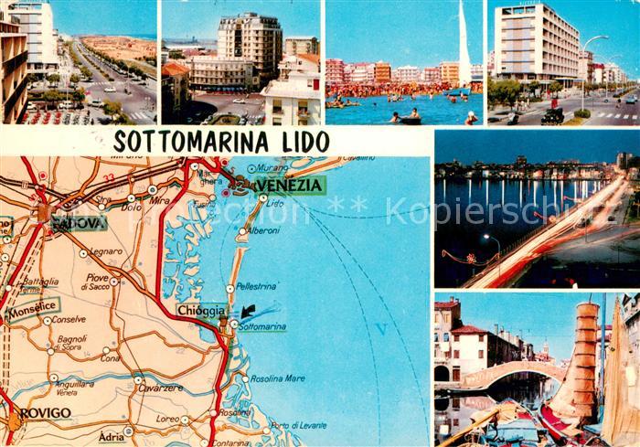 Sottomarina Strassenkarte Kuestenstadt Hafen Strand