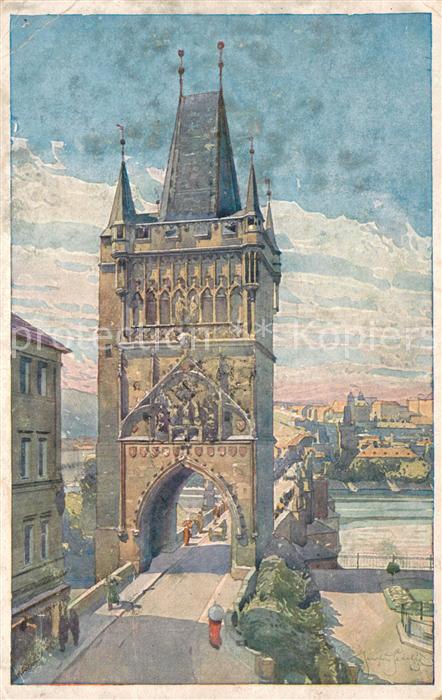 Praha Prahy Prague Staromestska mostni vez La tour du pont