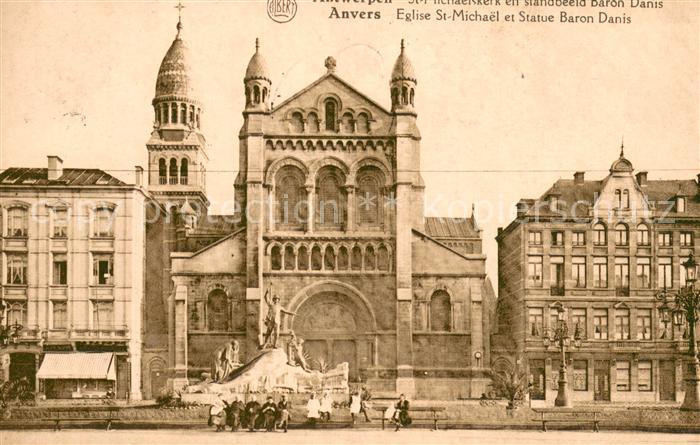 Anvers Antwerpen Eglise St Michael et Statue Baron Danis
