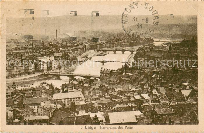 Liege Luettich Panorama des Ponts