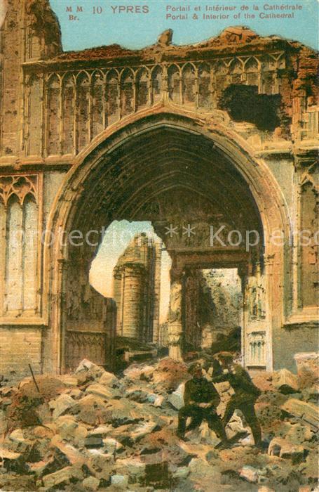 Ypres Ypern Ieper Portail et Interieur de la Cathedrale