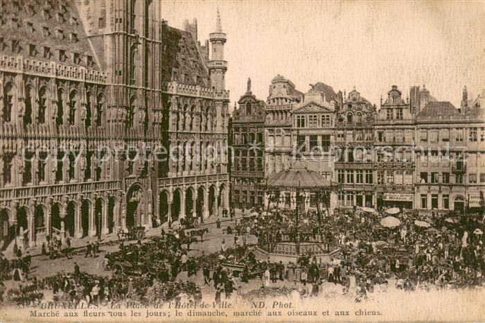 Bruxelles Bruessel La Place de l’Hotel de Ville Marche aux fleurs tous les jours