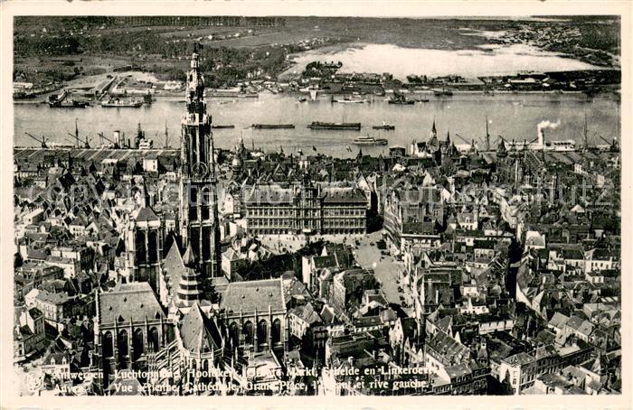 Antwerpen Anvers Vue aerienne Cathedrale Grand Place