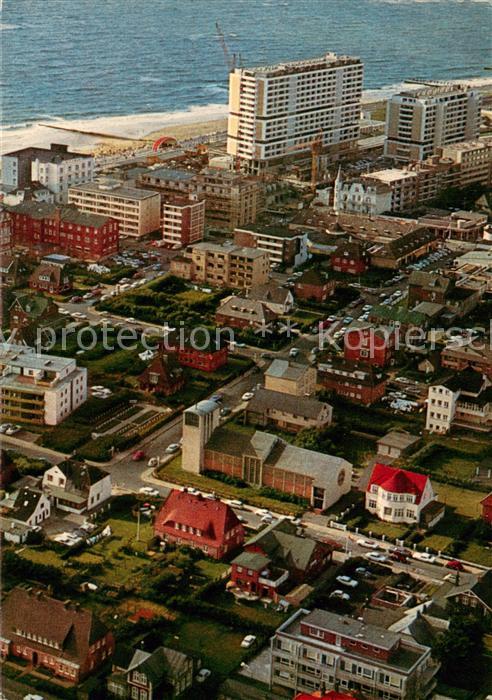 Westerland Sylt Fliegeraufnahme mit St Christophorus