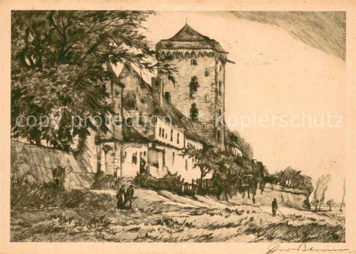 Zons Rhein Am Rheinwerft Kuenstlerkarte