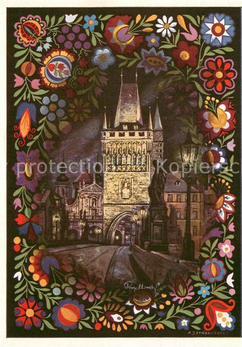 Prag  Prahy Prague Tor bei der Karlsbruecke