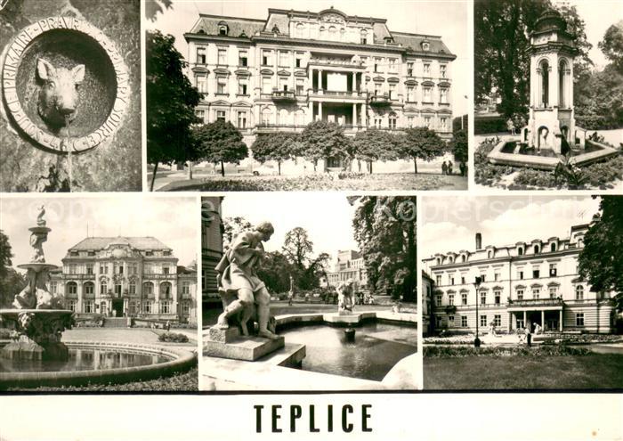 Teplice Brunnen Schloss Statuen