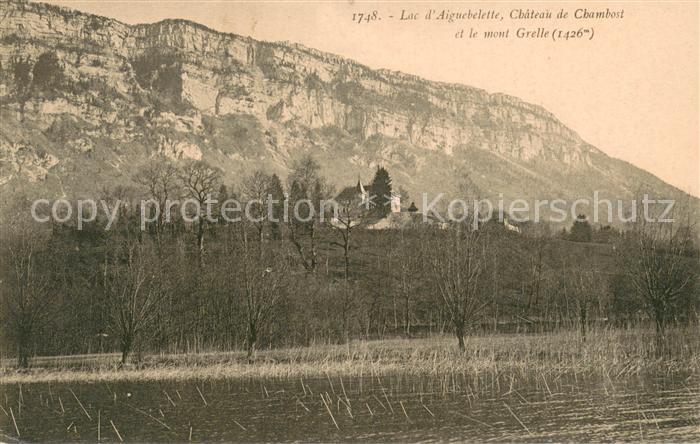 Lac d Aiguebelette Chateau de Chambost et le Mont Grelle