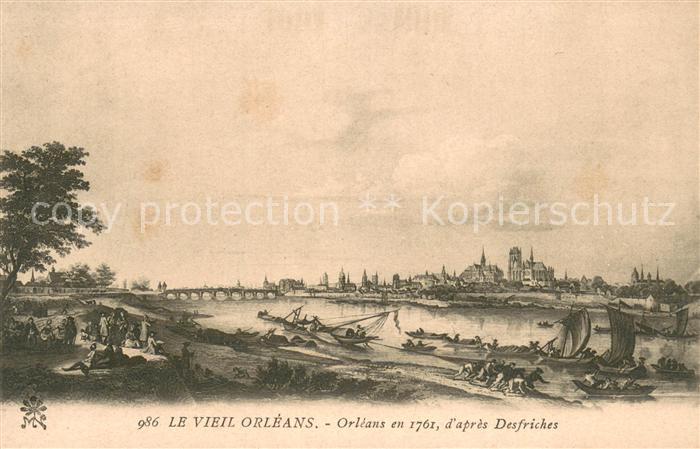 Orleans Loiret Le vieil Orléans en 1761 d après Desfriches Kuenstlerkarte