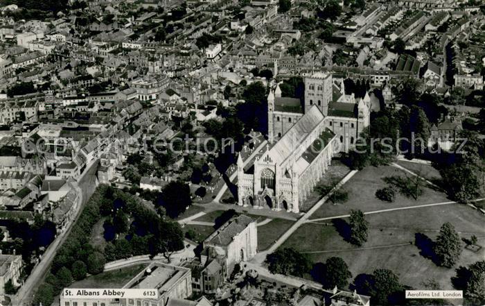 St Albans Abbey aerial view