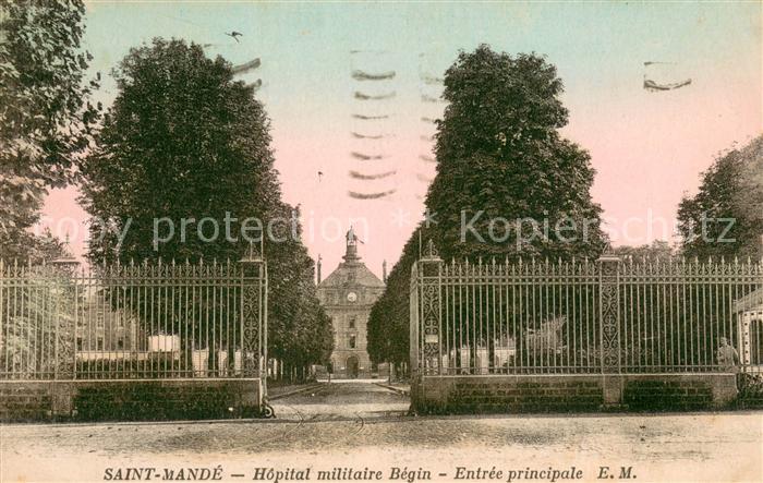 Saint-Mande Val-de-Marne Hôpital militaire Bégin entrée principa