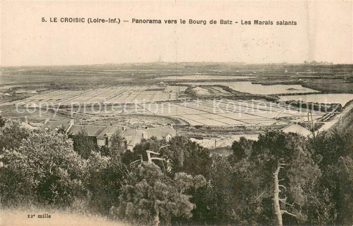 Le Croisic Panorama vers le Bourg de Batz les mara