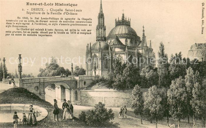 Dreux 28 Chapelle Saint Louis Litho