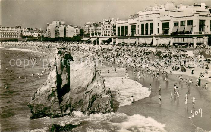Biarritz Pyrenees Atlantiques Casino Municipal et la grande plage