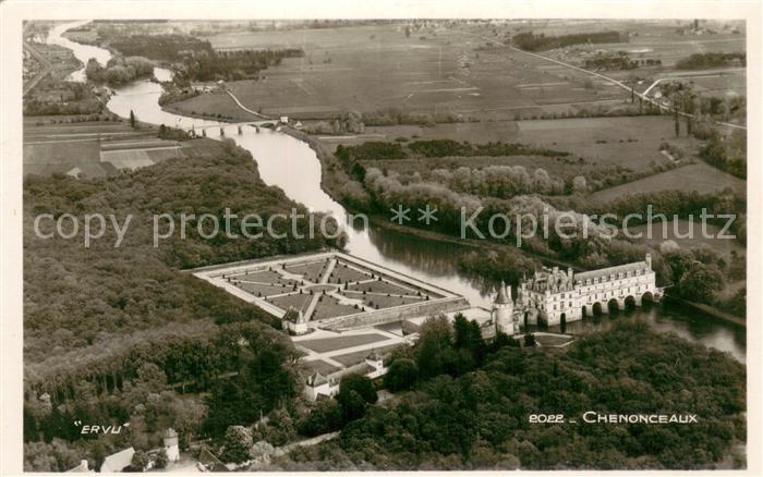 Chenonceaux Indre et Loire Chateau vue aérienne