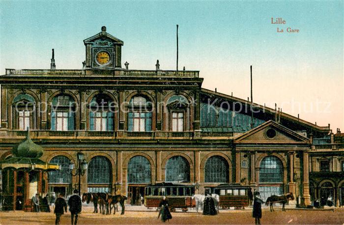 Lille Nord La gare tram Bahnhof Strassenbahn