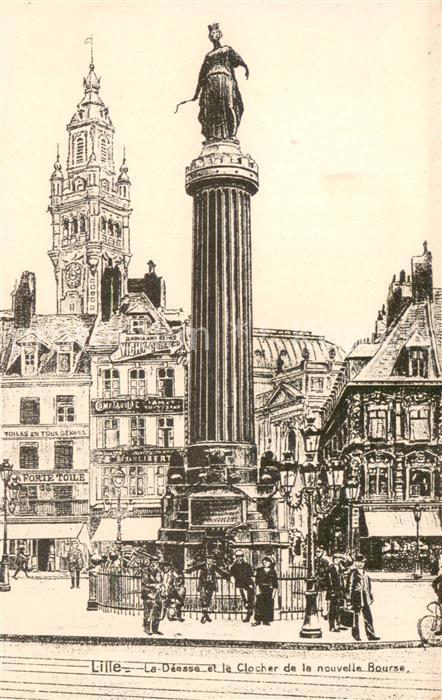 Lille Nord Colonne de la Déesse et le clocher de l