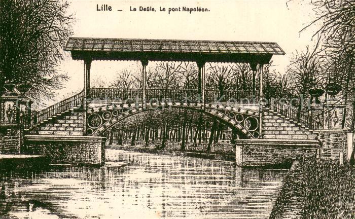 Lille Nord La Deûle Pont Napoléon Dessin Künstlerk