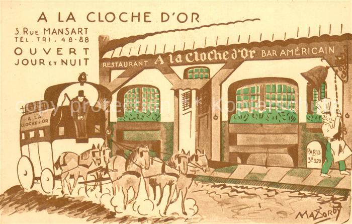 Paris 75 A la Cloche d Or Restaurant Bar Kuenstlerkarte
