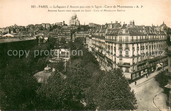 Paris 75 Square d_Anvers pris vers le Sacré Coeu