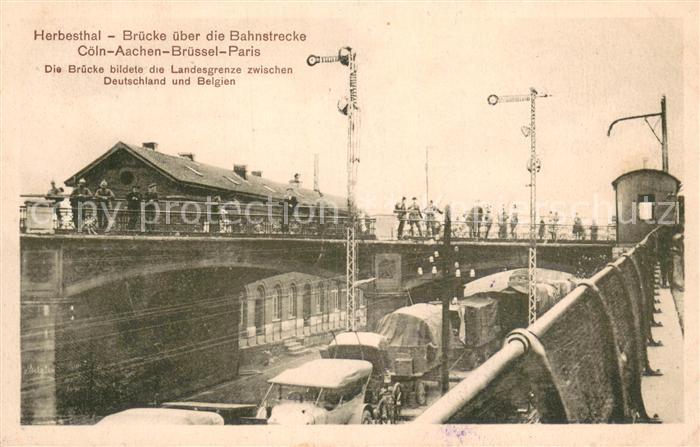 Herbesthal Wallonie Bruecke ueber die Bahnstrecke Coeln Aachen Bruessel Paris Fe