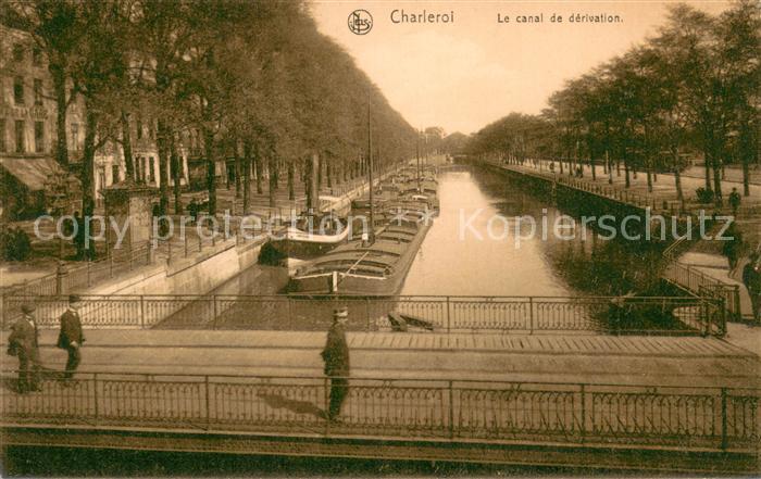 Charleroi Wallonie Canal de dérivation Bateaux