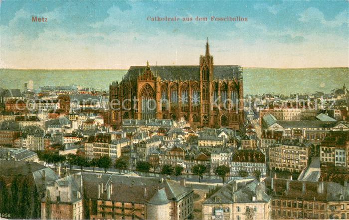 Metz  57 Moselle Kathedrale aus dem Fesselballon Feldpost