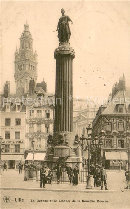 Lille Nord Statue de la Déesse Clocher de la nouve
