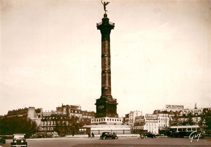 Paris 75 Place de la Bastille Colonne de Juillet Collection Paris et ses merveil