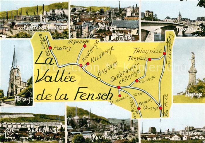 Hayange 57 et ses environs Vallee de la Fensch Carte