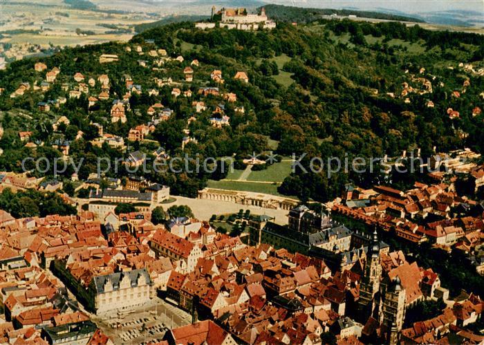 Coburg Bayern mit Veste Fliegeraufnahme
