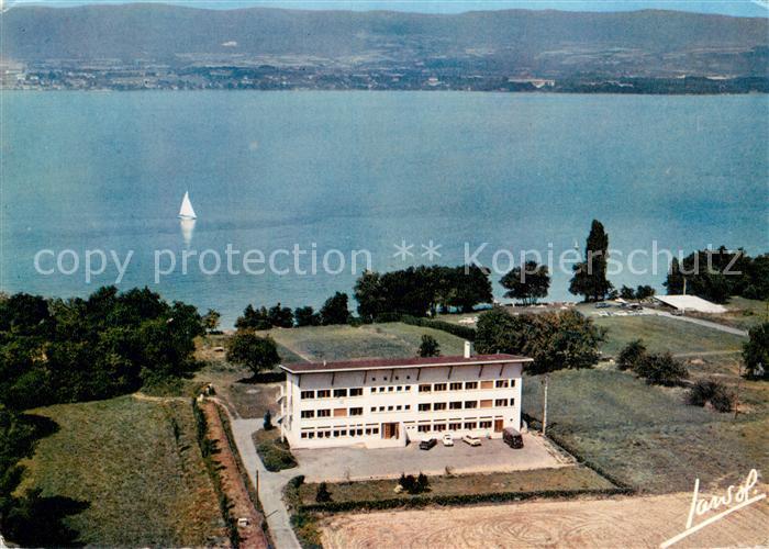 Messery Colonie de l'Alsthom au bord du Lac Leman vue aérienne