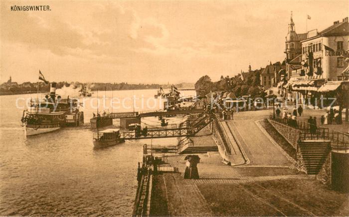 Koenigswinter Rheinpromenade Bootsanleger Faehre