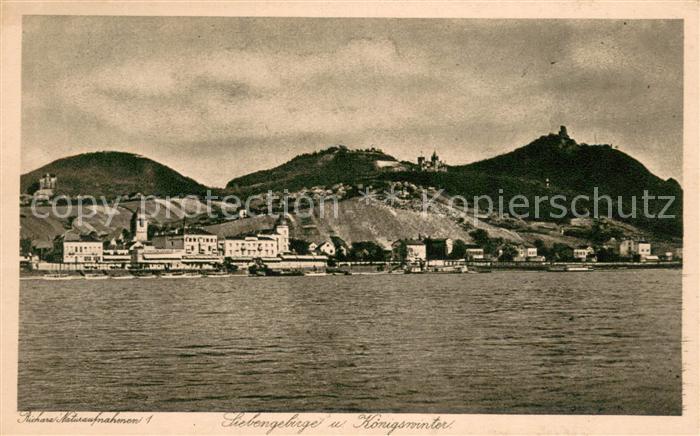 Koenigswinter Blick ueber den Rhein mit Drachenfels Richarz Naturaufnahmen 1