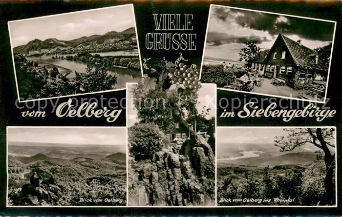 Koenigswinter Panorama Blick vom oelberg ins Rheintal Siebengebirge