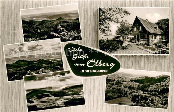 Koenigswinter Panorama Blick vom oelberg im Siebengebirge Berggasthaus